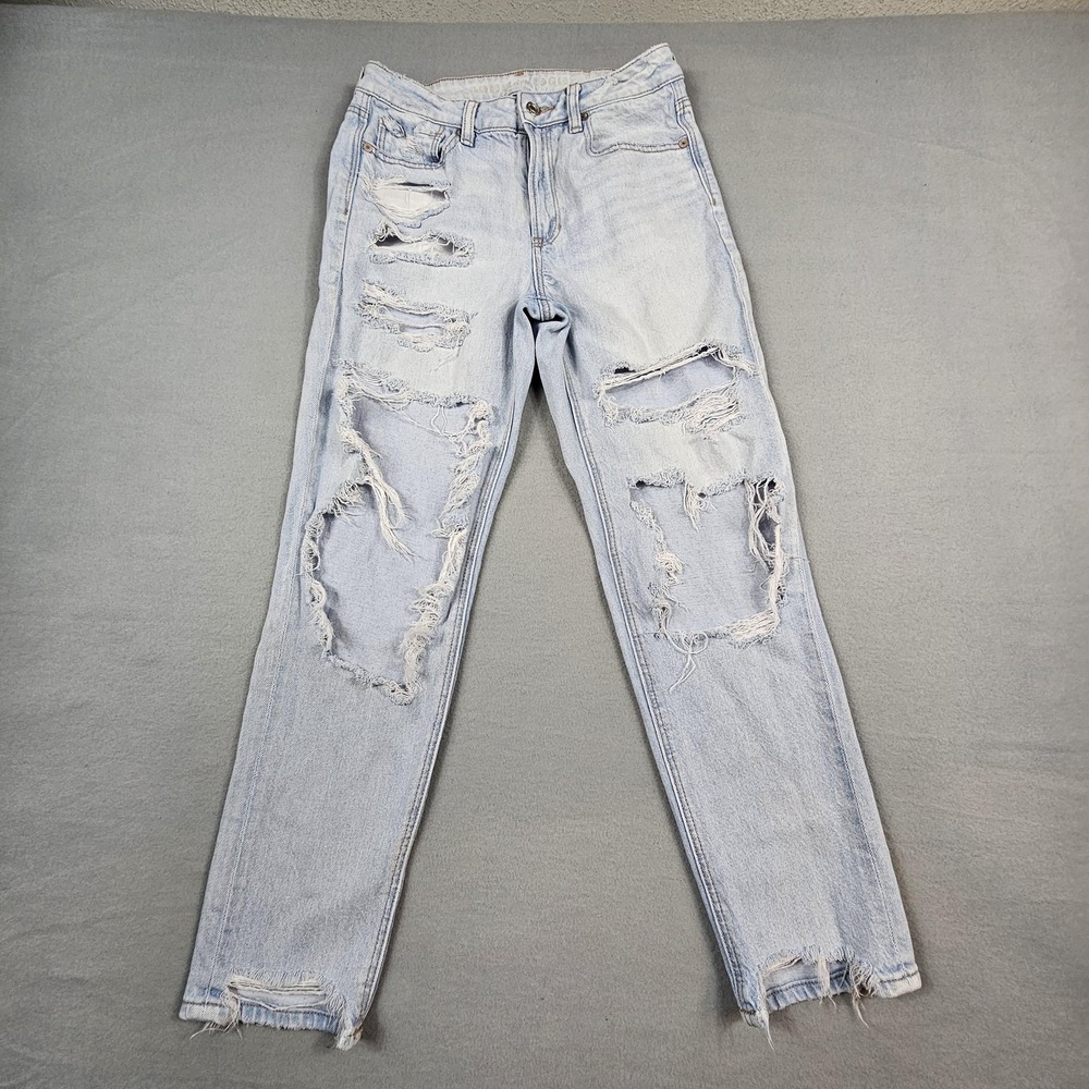 American Eagle Jeans Womens 6 Distressed Ripped High Rise Strigid Denim Pants‎